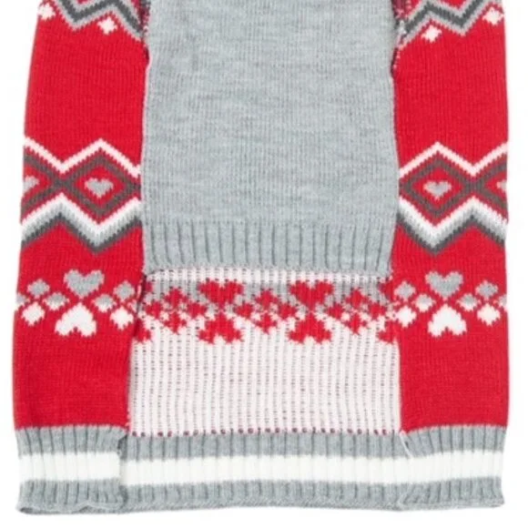 Vibrant Life PET SWEATER Size: XS "SPOILED" Red,Gray,White - Picture 3 of 6